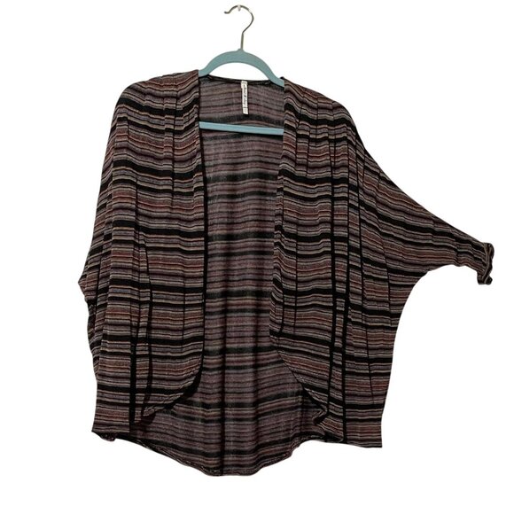 Willow & Clay Size Medium/Large Purple Striped Open-Front Cardigan - Picture 2 of 9
